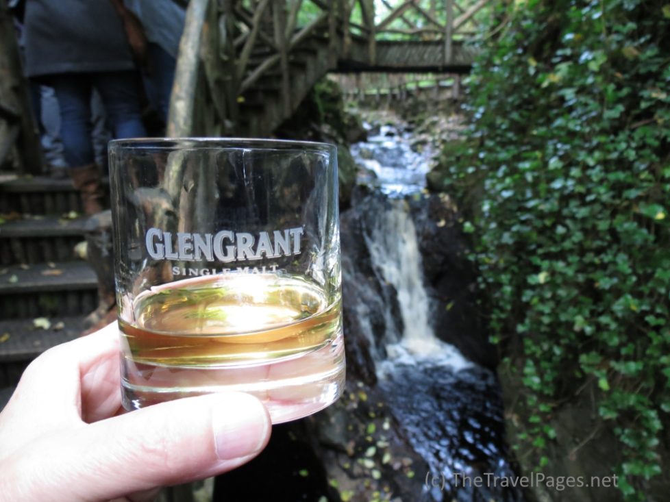 A glass of Glen Grant whisky on Speyside in Scotland