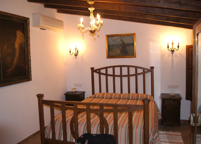 A guest bedroom at the Dalt Murada, a historic city centre hotel in Palma, Mallorca, Spain