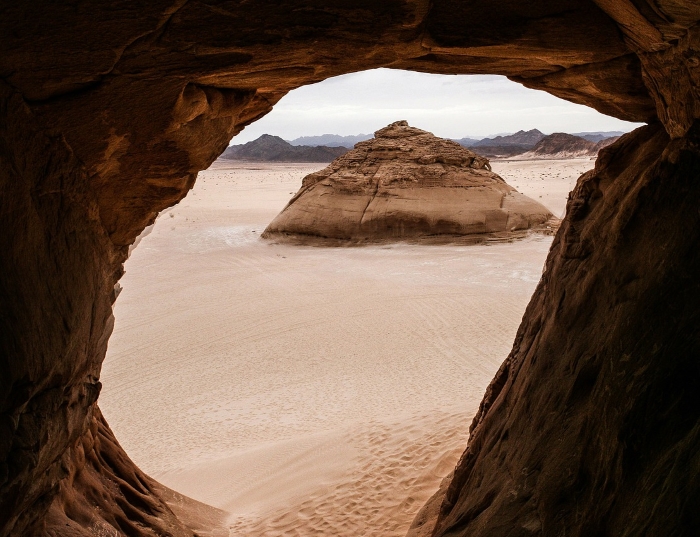 Cave in the Sinai Desert in Egypt