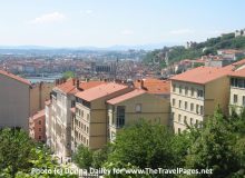 View over Lyon from the Croix-Rousse District in Lyon, France