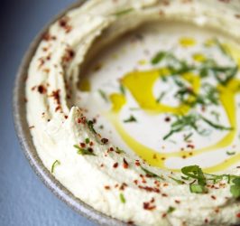 A plate of hummus at the Shaya restaurant in New Orleans.