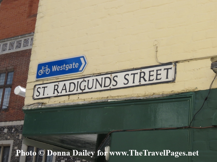 Sign for St Radigunds Street in Canterbury in Kent