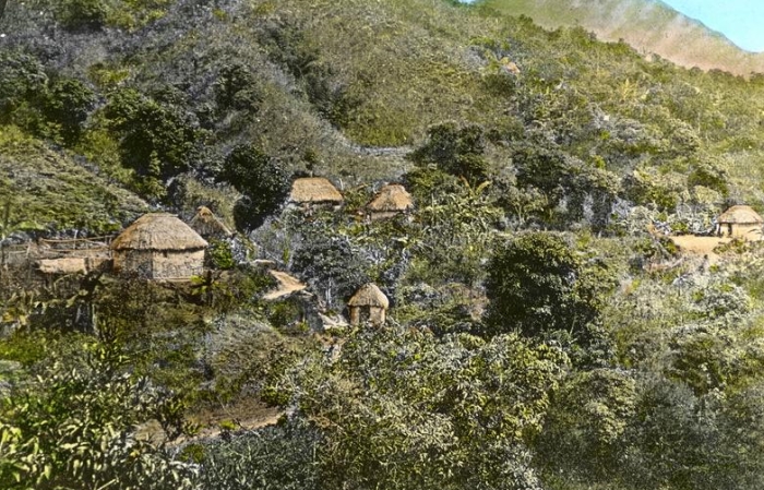 The Maroon village of Accompong in Jamaica in a photo from the early 20th century