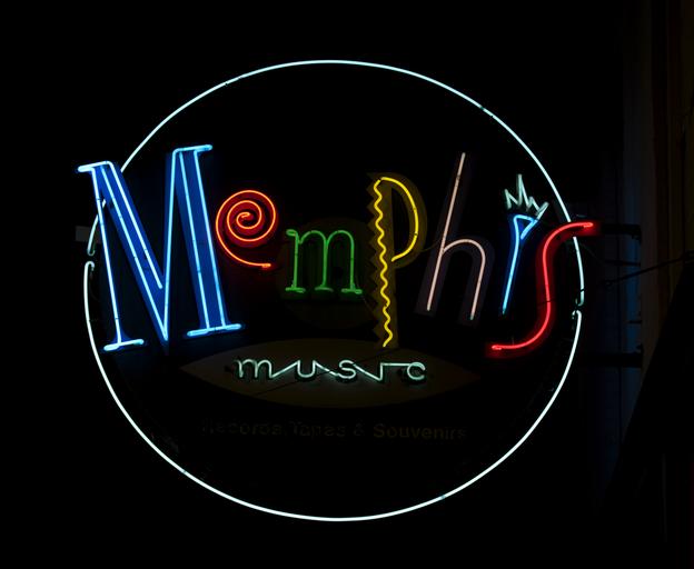 Memphis music neon sign