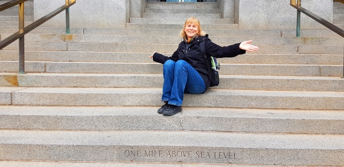 Donna Dailey of The Travel Pages on Denver's Mile High Steps