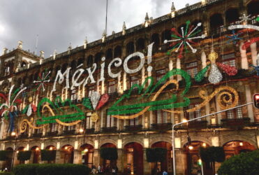 Mexico City's Government Palace Decorated for Independence Day