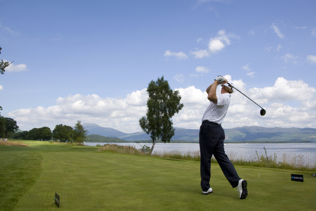 Playing Golf by Loch Lomond in Scotland