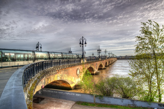 Bridge Over the River Garonne in Bordeaux