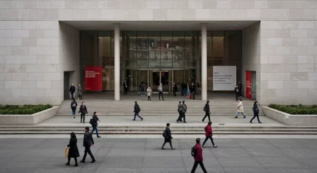 The entrance to the Museum of Modern Art (MoMA) in New York
